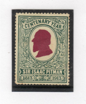 Details about GB 1913 Sir Isaac Pitman centenary label S27228