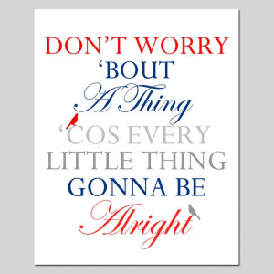 Bob Marley Lyrics Typography Print - 11x14 - Three Little Birds - Don ...