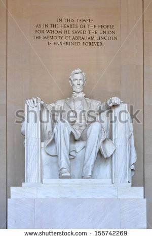 Statue of Abraham Lincoln inside Lincoln Memorial in Washington, DC ...