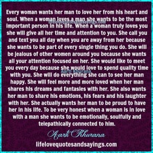 ... man to love her from his heart and soul when a woman loves a man she