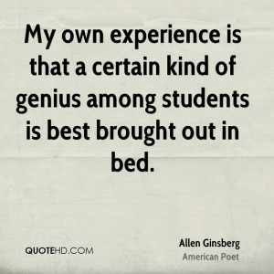 Allen Ginsberg Experience Quotes