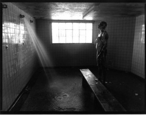 Inmate in shower- 'B-East' cellblock-Stateville- 1992