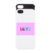 Cute LOVE with Hearts iPhone 5/5S Wallet Case for