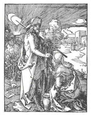 ... to Mary Magdalene Deutsch: Noli me tangere Date 1511 Medium woodcut