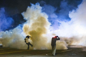 ... Ferguson, Missouri. Shots were fired as chaos erupted Sunday night