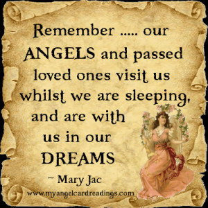 ... our Angels and passed loved ones visit us whilst we are sleeping ...