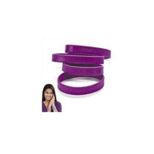 CoverYourHair am909 Purple Silicone Awareness Sayings Bracelets $26.54