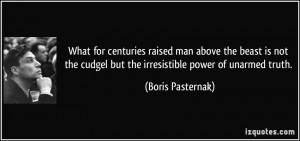 raised man above the beast is not the cudgel but the irresistible ...