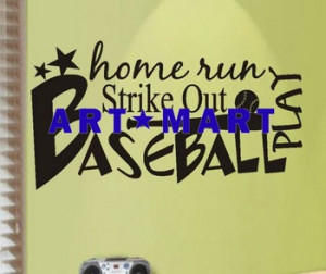 Vinyl Wall Quotes Word Collage Art Baseball, Wall Words No.911