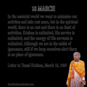 ... quotes of Srila Prabhupada, which he spock in the month of March