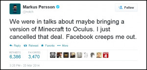 Notch Says No to Minecraft On Oculus Rift After Facebook Acquisition