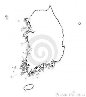 Stock Imagesouth Korea Outline Map
