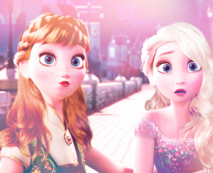 Anna and Elsa with new hairstyles - frozen Photo
