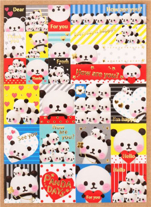 cute animal panda bear heart mini Letter Set from Japan 6