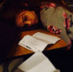 Ian Bohen Instagram: @ Holland Roden working hard learning her lines