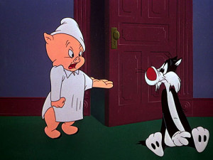 Porky Pig and Sylvester in 