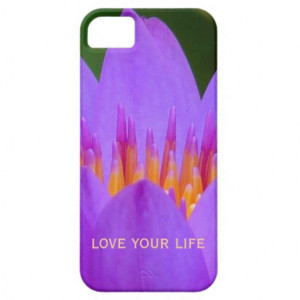 Purple Flower with Life Quote iPhone 5 Covers