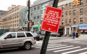 rap quotes as street signs in new york city by jay shells