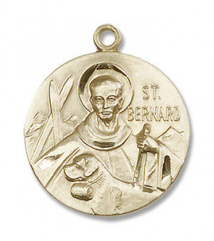 St. Bernard of Clairvaux Medal - 14K Yellow Gold
