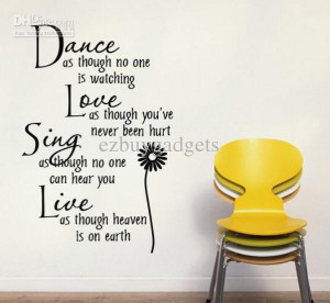 Dance Love Sing Live Wall Quotes Art Vinyl Decals Removable Wall ...