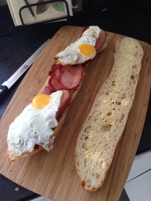 French Egg and Bacon Sandwich