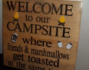 Wooden, indoor/outdoor Camping Sign . ...