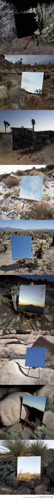 Funny photos cool art mirror desert