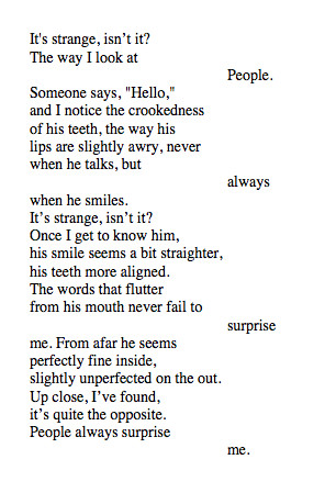 Poetry #Prose #Perfection #Unperfect #People #Surprise