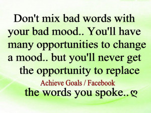 Life Quotes Don Mix Bad Words With Your Mood
