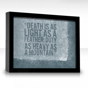 Death is light as a feather...