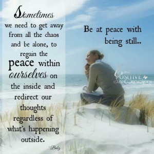 Regain Peace within ourselves