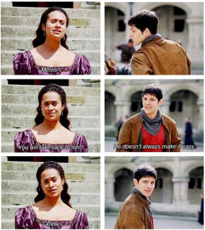 gwen merlin you will take care of him merlin he doesn t always make it ...