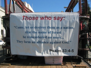 Elsewhere, the bus was draped with biblical quotations, placed there ...