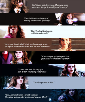 Hermione Granger Hermione Jean Granger (favorite movie quotes)