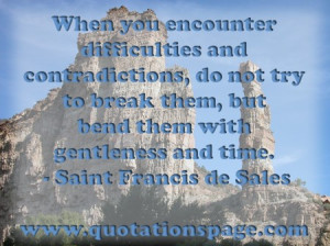 ... gentleness and time. Saint Francis de Sales from The Quotations Page