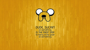 Time with Finn and Jake Wallpaper Cartoon Mashup Wood Floor Quote ...
