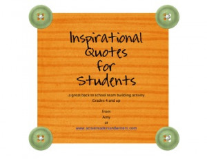 Inspirational Quotes-Back to School Activity