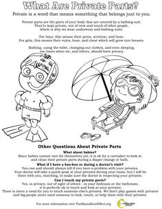 Free Coloring Pages for Body Safety to introduce ways to help prevent ...