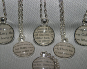 Book Page Pendant Divergent, Harry Potter, Gone With The Wind , Alice ...