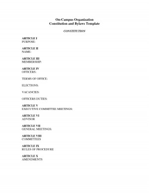 Constitution and Bylaws Template