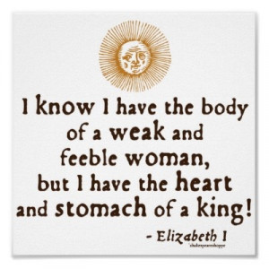 Queen Elizabeth I Tilbury Quote Print