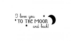 love you to the Moon and back wall quote 30 x 10