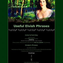 101 phrasebooks. Sindarin Phrases Last updated: 08/25/2012. The ...