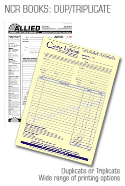 NCR BOOKS : Carbonless Invoice, Order, Quote and Job Books