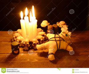 Love voodoo ritual in candlelight