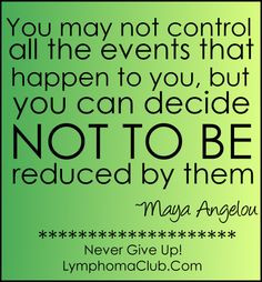 ... happen to you but you can decide not to be reduced by the maya angelou