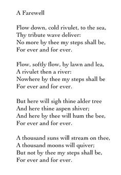 Farewell by Alfred Lord Tennyson. http://www.annabelchaffer.com/