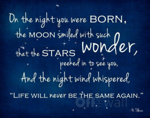 On the night you were born