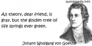 All theory, dear friend, is gray, but the golden tree of life springs ...