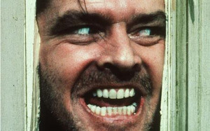Jack Nicholson, portraying 'Jack Torrance' in the movie 'The Shining ...